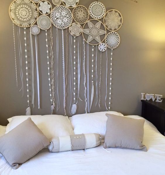Decorazione Parete Macramè Acchiappasogni A Forma Di Luna, Da Appendere Alla Parete Acchiappasogni Artigianato Regalo Per Casa Camera Da Letto