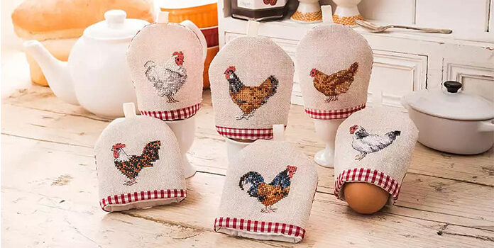 Унікальна річ "egg cosy" ("грілка для яєць"). Викрійка та схема вишивки