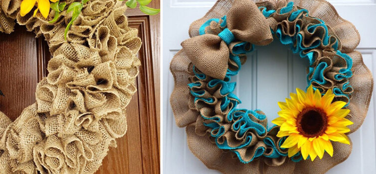 Декоративні віночки із мішковини: чудовий декор власноруч