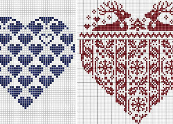 Вишиваємо серце. Схеми