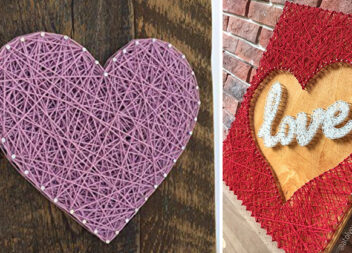 Панно-серце в техніці String Art – витончений декор своїми руками